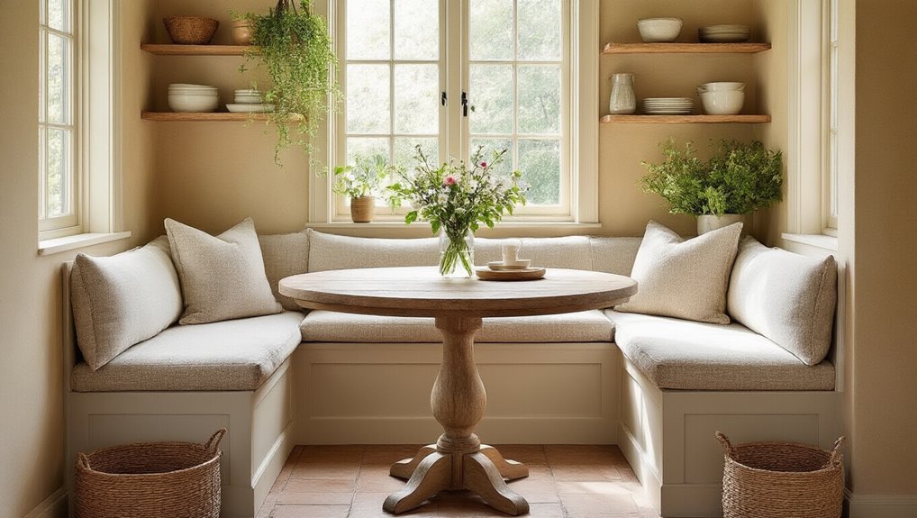 cozy functional built in benches
