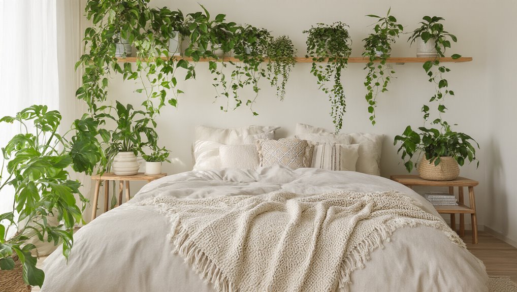 enhance bedroom with plants