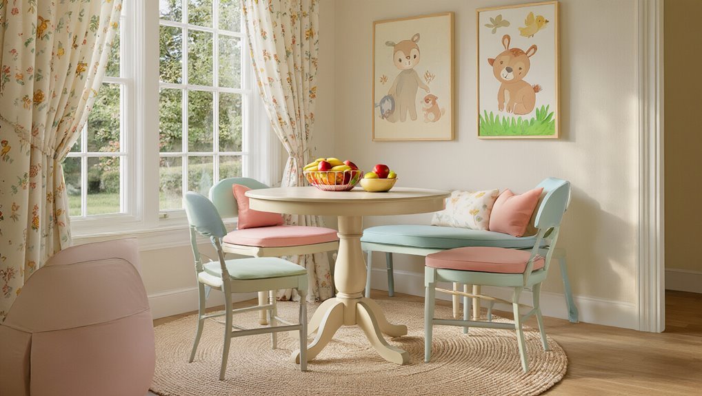 kid friendly breakfast nook