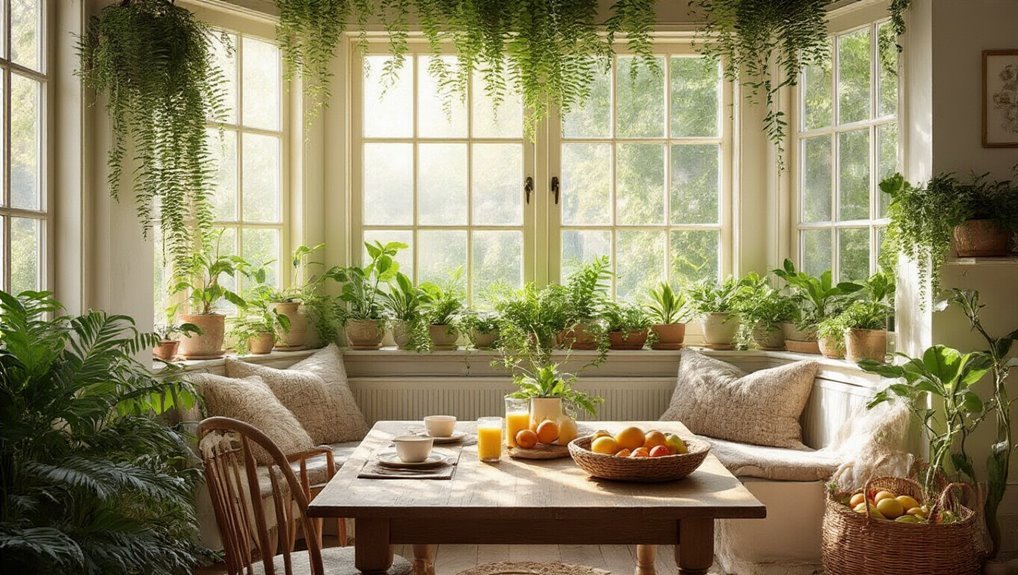 nature inspired breakfast nook