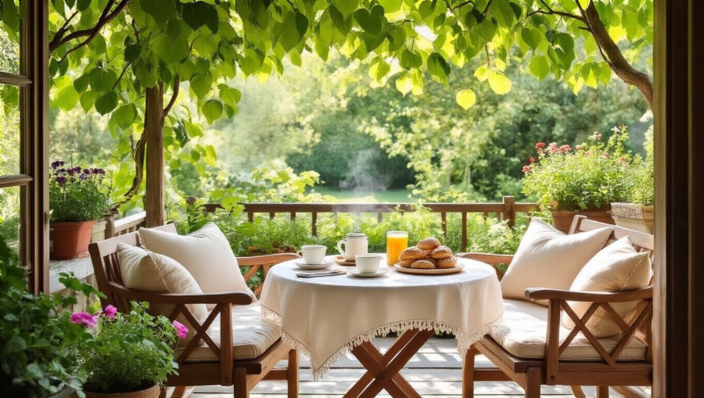 outdoor breakfast dining oasis