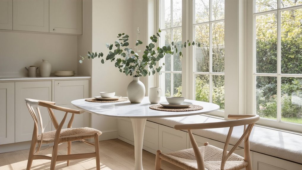 sleek simple breakfast nook