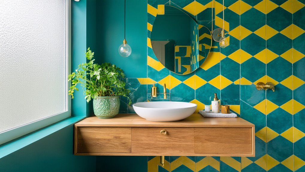 bold color bathroom transformation