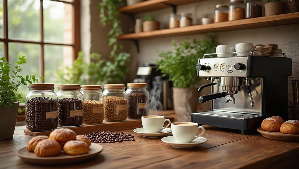 coffee tasting event setup