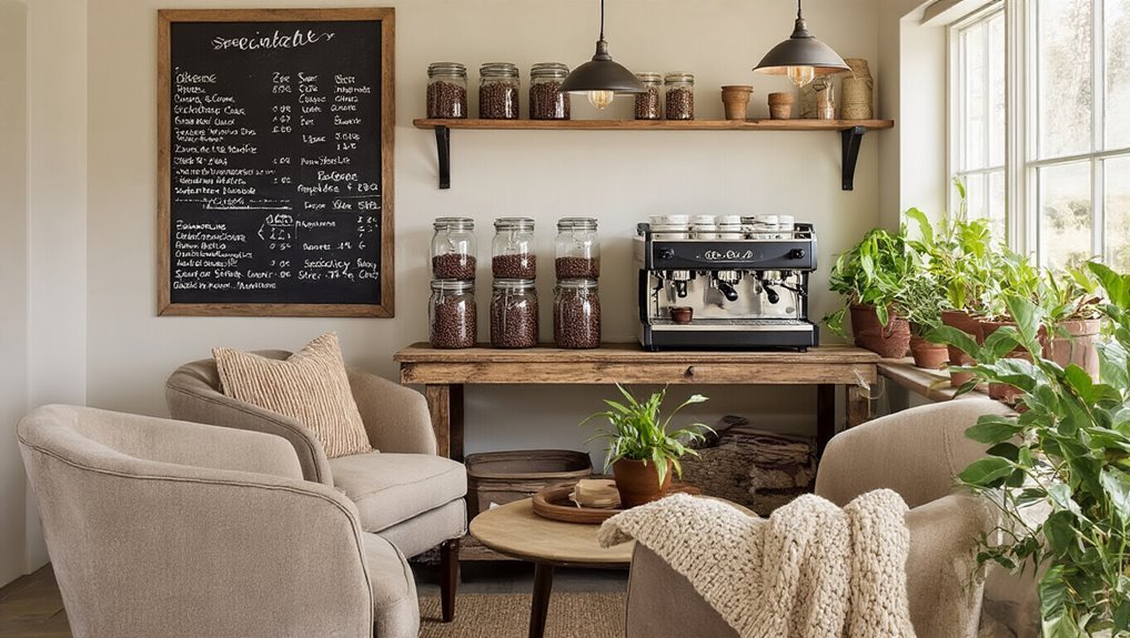 cozy coffee bar corner