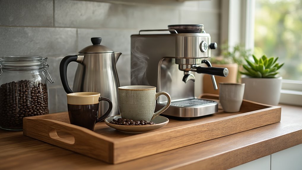 organized functional coffee bar