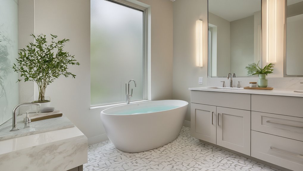 sleek fixtures enhance contemporary design