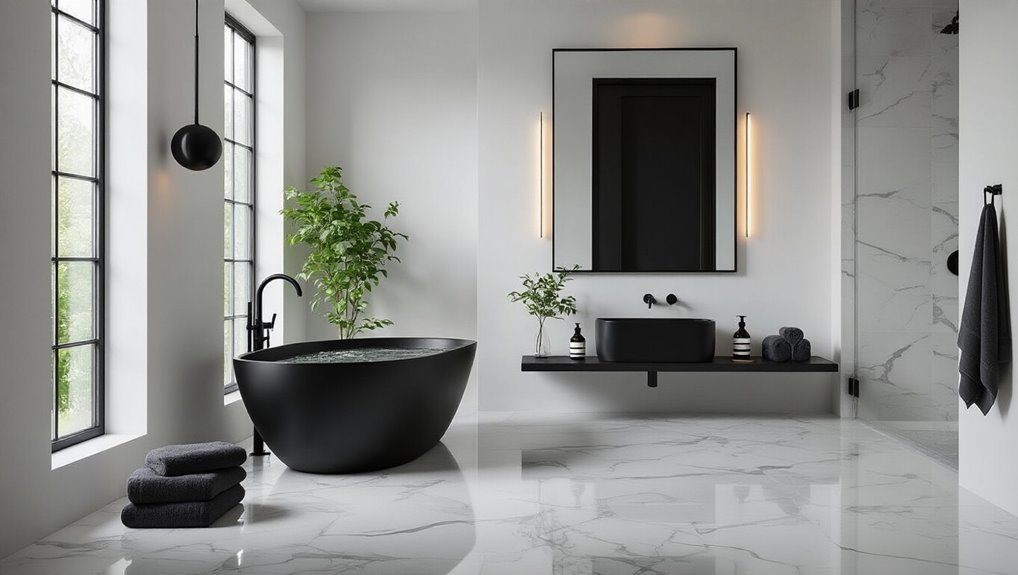 stylish black bathroom accents
